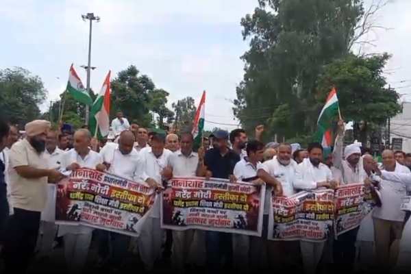 यमुनानगर में किसानों का प्रदर्शन